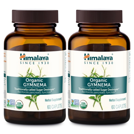 [BRSWIYYOOQMAGG3A] Himalaya Organic Gymnema Sylvestre - Herbal Glucose Metabolism Support - USDA Organic, Non-GMO, Vegan, Gluten Free, 700 mg, 60 Caplets (Pack of 2)