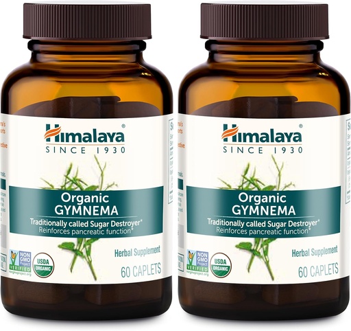 [BRSWIYYOOQMAGG3A] Himalaya Organic Gymnema Sylvestre - Herbal Glucose Metabolism Support - USDA Organic, Non-GMO, Vegan, Gluten Free, 700 mg, 60 cápsulas (Pack of 2)