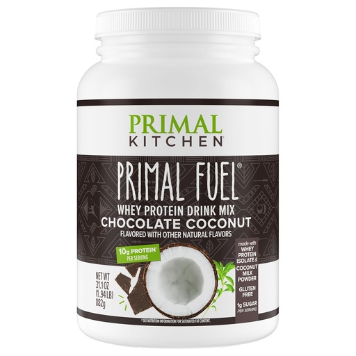 [BRSWKEIMCZ6QY2LK] Primal Кухня Primal Fuel Chocolate Coconut Whey Білок Порошок, клейковина і Сой безкоштовно, 1.94 фунти