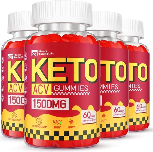 [BRSRAZIOCQHB42D5] Keto ACV Gummies - 1500MG ACV Keto Gummies para mulleres - Vegan & Non-GMO, 4 Pack