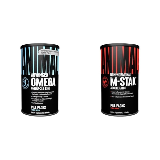 [BRSRAYYYCUPQGCI3] Animal Omega Omega 3 & 6 Supplement 30 Day Pack M-Stak Non-Hormonal Hard Gainers Muscle Building Stack 21 Count