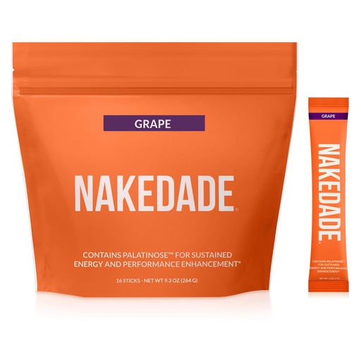 [BRSRA237BF5BAELD] Nakedade Grape – Performance Enhancing Sports Drink Powder - Electrolyte Powder – No GMOs or Artificial Sweeteners, Gluten-Free, Soy-Free, Dairy-Free – 16 Sticks