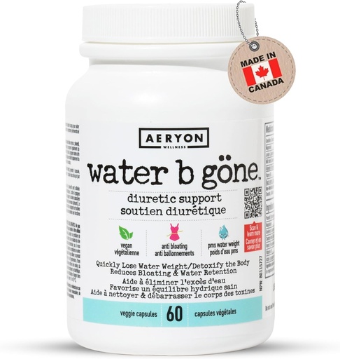 [BRSWYGACBV5AEYD3] Water B Gone – Diuretic Pills for Women – Reduce Water Retention and Bloating – Find PMS Relief – 60 Vegan Capsules - 20 Day Supply