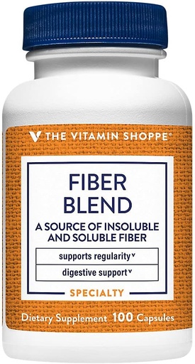 [BRSWIYTYOEDREF34] The Vitamin Shoppe Fiber Blend, A Natural Source of Insoluble and Soluble Fiber, Supports Digestive Health & Regularity (100 Capsules)