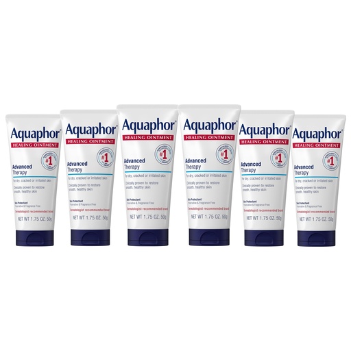 [BRSWIYTZOZ5QYFTU] Aquaphor Healing Ointment, Advanced Therapy Healing Ointment for Dry Skin, Skin Protectant for Dry Cracked Skin - 1.75 oz. Tube (Pack of 6)