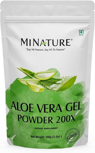 [BRSWYH3RDF6GGFDL] Aloe Vera Gel Powder 200x 作者: MI Natural and Pure | Aloe Barbadensis | 100g(3.5oz) | 高度集中(200x) | 消化支持 | 适合化妆品配方