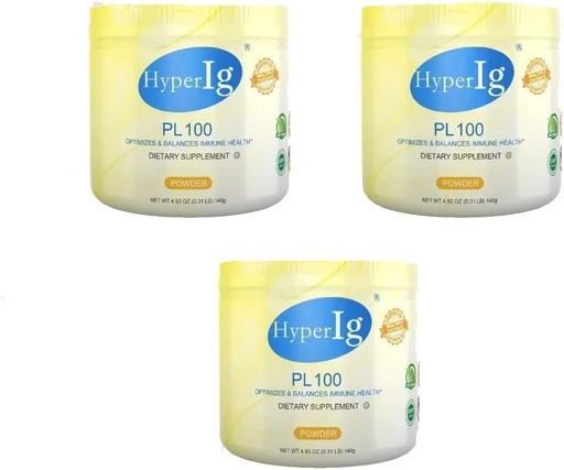 [BRSROZQOOECB4YDA] PL-100 Egg Protein Powder, Hyperimmune Egg Supplements, 140g - Immune Boost, Digestive Health, Joint Care, Energy & Muscle Strength, Gluten-Free 3 Canisters