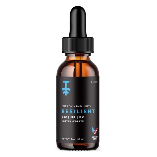 [BRSWYCYHB4PQG3LL] PROTEKT Resilient Vitamin D3 K2 B12 Drops - Liquid B12 K2 D3 Vitamin Supplement with Methylfolate, Liquid Drops for Energy & Recovery, Methy Folate for Sleep & Mood - Natural Berry 30mL