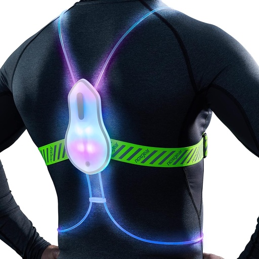 [BRSWIFIAPJYGOADK] noxgear Tracer2 Multicolor Light Up and Reflective Running Vest | Rechargeable, Ultra-bright Running Lights for Runners