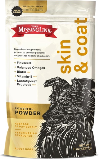 [BRSWGEA6PIPB6CTX] The Missing Link - Original All Natural Superfood Dog Supplement- Balanced Omega 3 & 6 to Support Healthy Skin & Coat – Skin & Coat Formula – 8oz