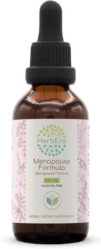 [BRSWYEIPOIBQKCD3] HerbEra Menopause Fórmula B60 Extracto libre de alcohol Tintura, gotas líquidas concentradas Berry Vitex natural, raíz de regaliz, mamada, raíz de dong Quai, raíz de burdock, raíz de cohosh negro. 2 Fl Oz