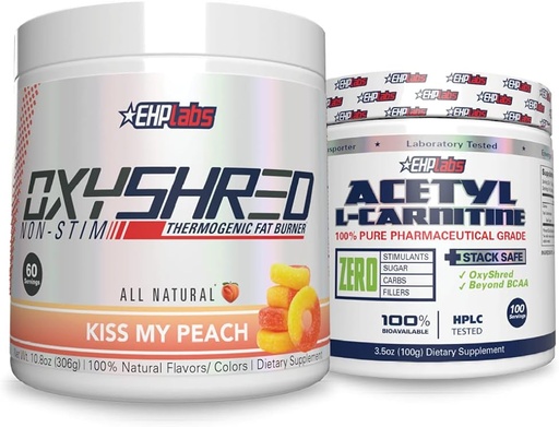 [BRSWYEAHPN7WGGTZ] EHP Labs Non-Stim + Acetyl Bundle - OxyShred Thermogenic Pre Workout Powder & Shredding Supplement - Acetyl L-Carnitine - Supports Natural Energy Production, Aids Metabolism, & Healthy Brain Function