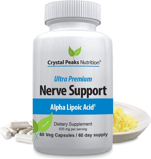 [BRSW2ZANCUIRSE34] Nerve Support Supplement - Natural Vitamins with 600mg non-GMO ALA Alpha Lipoic Acid – Premium Nerve Support Supplement - Hands & Feet - Tingling, Numbness - NEW! 60-Day Supply