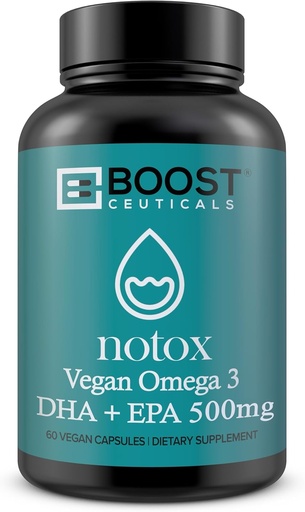 [BRSRAZALDJ6RQGTA] BoostCeuticals Vegan Omega 3 Suplemento 500mg Dha Epa Vegan Softgels - Não Stearates Non GMO Gluten Free □ 60 Ct Heart and Brain Health