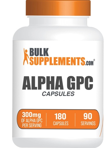 [BRSRMHQTCEMB4E3J] BulkSupplements.com Alpha GPC Capsules - Acetylcholine Supplements, Alpha GPC 300mg - Choline Supplements, Gluten Free, 2 Capsules per Serving, 180 Capsules (Pack of 1)