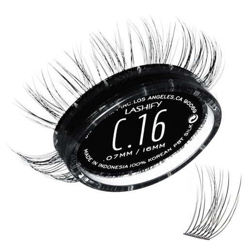 [BRSRMGQRAEAWYALZ] Lashify Curl 16mm Gossamer Eyelash Extensions Refill, Black, DIY False Lashes for a Natural Look