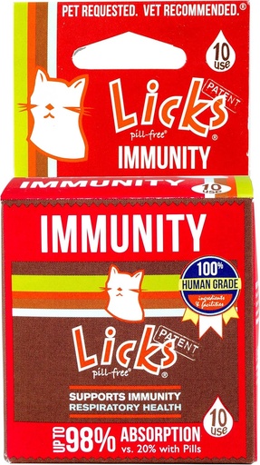 [BRSWKGD7BJ7QAA34] Licks Pill-Free Cat Immunity - Immune Support Cat Supplies - Respiratory Supplements - Health Supplies - Gel Packets - 10 Use