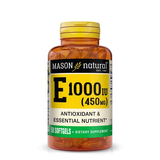 [BRSWI2QPAABRYYL4] MASON NATURAL Vitamin E, 450 mg (1,000 IU), Daily Dietary Supplement with Essential Nutrient for Overall Wellness, 50 Softgels (Pack of 1)