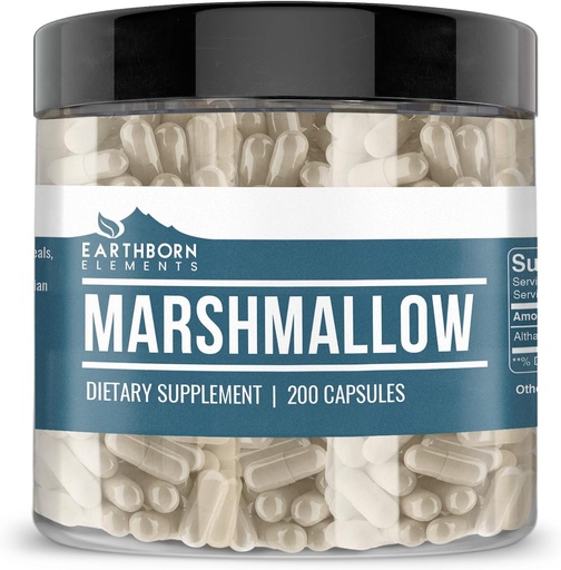 [BRSWYZT7OACGEG3K] Earthborn Elements Marshmallow Root 200 Capsules, Pure & Undiluted, No Additives