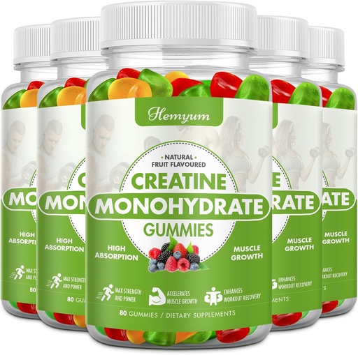 [BRSRAAQYCJYBEYLZ] Creatine Monohydrate Gummies - Pre-Workout Complex Creatine for Women Men, Enhanced Muscle Strength, Boost Focus and Endurance, Muscle Builder 400 Count