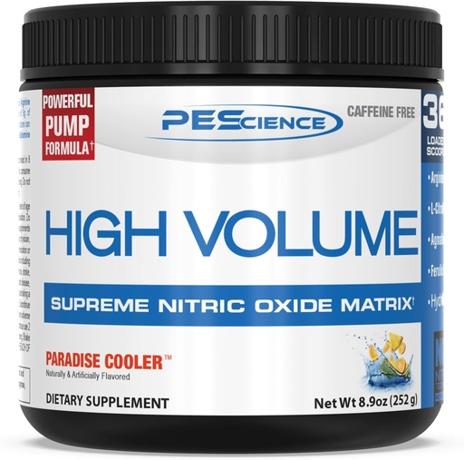 [BRSWKZAKAQHA4FTY] PEScience High Volume Caffeine Free Pump Pre Workout, Paradise Cooler, 252 Gram