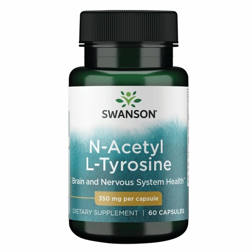 [BRSWIZDZBAHA4EYZ] Swanson N-Acetyl L-Tyrosine - Amino Acid Supplement Supporting Overall Brain Health & Central Nervous System Function - Promotes & Cognitive Health - (60 Capsules, 350mg Each)