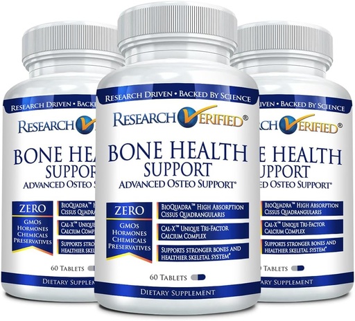 [BRSROEDYAEIAIFDF] Onderzoek Geverifieerde Bone Health Support - Rebuild Bone Mass - Triple Calcium Complex, Vitamine D3, Vitamine K2, Soy Isoflavones, BioPerine - 180 Tablets - 3 maand levering