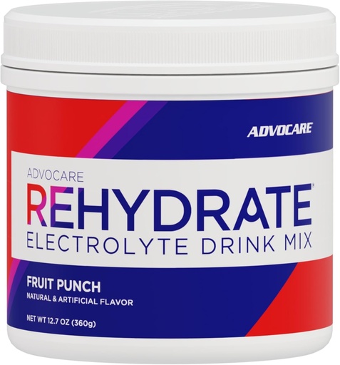 [BRSWKGQGDIGQIFLY] AdvoCare Rehydrate - Elektrolyt-Getränk-Mix - Inklusive Magnesium, Natrium, Kalium & Calcium - Antioxidant & Aminosäure Fortified - Unterstützt Hydration & Erholung - Frucht-Punch, 12,7 Unze
