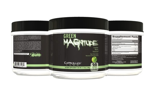[BRSRMA35BAGQ4DI6] CONTROLLED LABS Green Magnitude Supplement, Synergistic Creatine Formula Powder, Promotes Strength, Stamina, and Performance, (Sour Green Apple, 30 Servings)