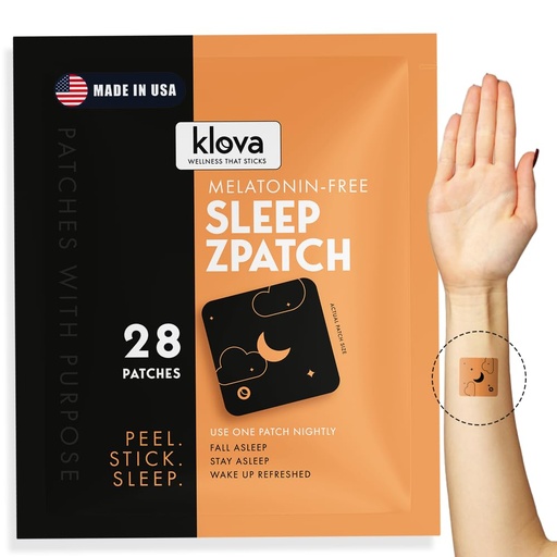 [BRSROATYAB5WEAI7] Klova Melatonin-Free Sleep Patches for Adults | Natural Sleep Aid with Ashwagandha, Valerian, GABA & L-Theanine | Fall Asleep Faster, Stay Asleep Longer & Wake Refreshed | 28 Patches
