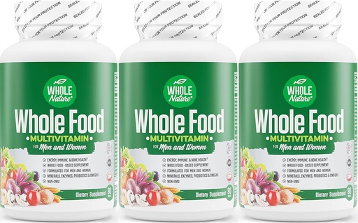 [BRSRMYIROF6AA23Z] Whole Food Multivitamin for Men and Women Complete Daily Superfood Vitamins Plus Minerals Digestive Enzymes, Probiotics and Omegas. Plant Based Multi Vitamin, Non GMO (3)