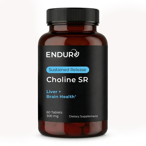[BRSRMGQCAAIGKYAZ] Endurance Products ENDUR - Choline L(+) Bitartrate - SR (Sustained Release) 300 mg - Pregnancy and Cellular Support, Gentle, Sustained Delivery - 6–8 HR Controlled Release - 60 Tablets