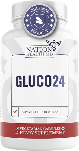 [BRSROHACA4CWG332] Gluco24 Supplement - Supplement with Cinnamon, Berberine, Vitamin C and More - Supplement for Men & Women, 60 Capsules
