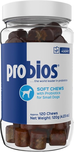 [BRSWIYQBBMCQ2HTY] Probios for Dogs Soft Chews, Probiotics for Dogs, Daily Supplement for Gut Health, Digestion & Immune Support, Small Breeds, 4.23oz