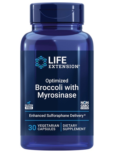 [BRSWGBA6BYARMEQ3] Life Extension Optimized Broccoli with Myrosinase, Liver and Detox Supplement, Advanced bioavailable, Once-Daily, Non-GMO, Vegetarian, Gluten-Free, 30 Capsules
