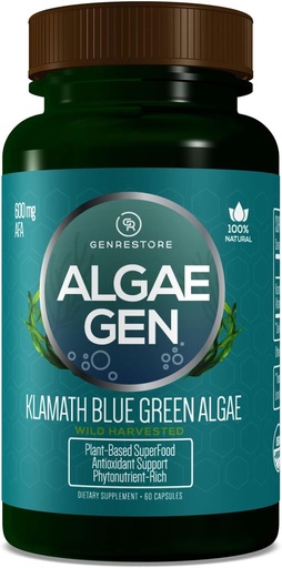 [BRSWG2QLOAAWOCA7] Gen Restore Natural AFA Stem Cell Celulas Madres Klamath Blue - Green Algae More Effective Than Spirulina or Chrlorella Phytonutrient- Rich, SuperFood 600mg Aphanizomenon Flos-Aquae