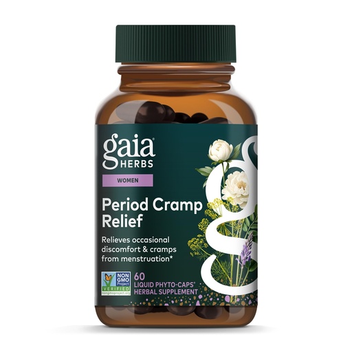 [BRSROHANAAJWYHTX] Gaia Herbs Cramp Relief - Herbal Supplement for Period Cramp Relief* - Made with Fennel Seed, Licorice Root & More - 60 Vegan Liquid Phyto-Caps (60 Servings)