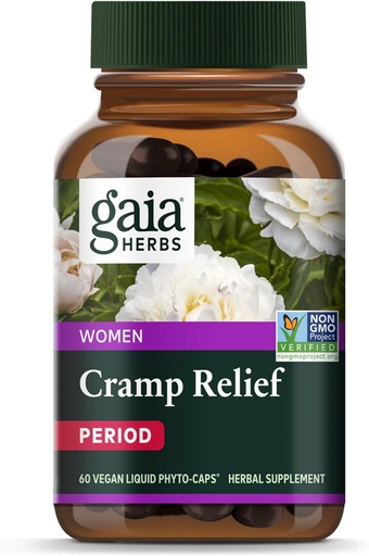 [BRSROHANAAJWYHTX] Gaia Herbs Cramp Relief - Hormone平衡和期Cramp Relief - 用有机油根、白豆根、涡轮等制成 - 60 Vegan Capsules (60架)