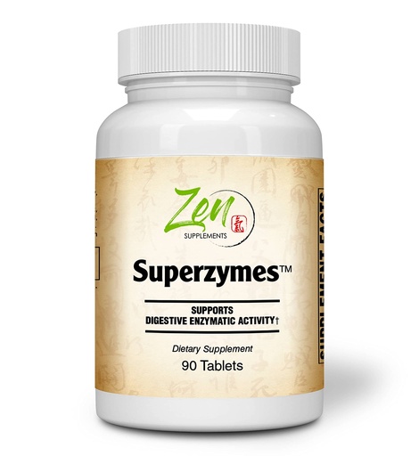 [BRSWY2YRCV5RME3K] Superzymes Superzymes Multi-Enzyme Formula containing Pepsin, Bromelain, Papain, Pancreatin, & Betaine HCL 90-Tabs