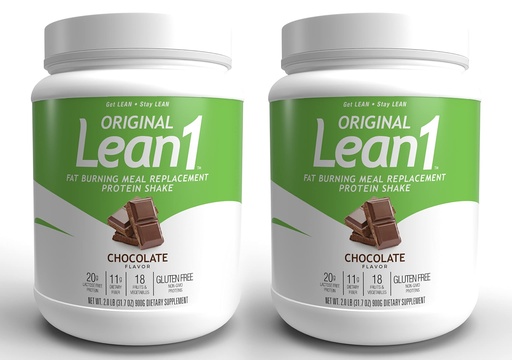 [BRSWYY3RAEARGE3F] Lean1 Meal Replacement Protein Shake, Chocolate Flavor, 2-PACK of 15 Serving Tubs
