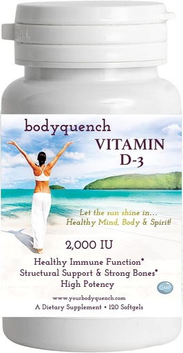 [BRSWYCD3OYOQAYDB] Vitamin D-3 - High Potency - Promotes Healthy Immune Function, Structural Support & Strong Bones, 2000 IU per Serving – 120 Softgels