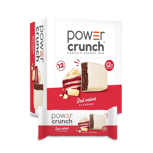 [BRSWGZT6CACRMYDL] Power Crunch Protein Energy Wafer Bars, Red Velvet, 1.4 Ounce (12 Count)