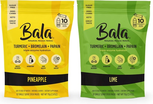 [BRSW2BITA56B6H35] BALA Powder Packets, Sugar Free, Hydration Mix for Gut Health, Natural Flavors, 20 Pack Bundle