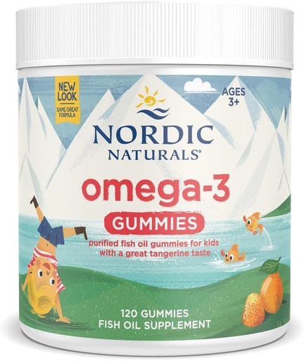 [BRSWIZIHCB7ACHL2] Nordic Naturals Nordic Omega-3 Gummies, Tangerine - 120 Gummies - 82 mg Total Omega-3s with EPA & DHA - Non-GMO - 60 Servings