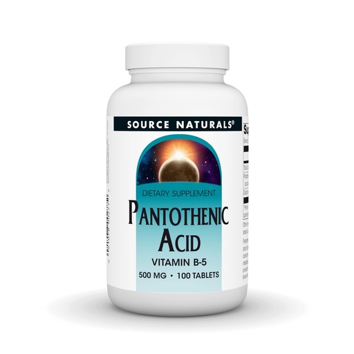 [BRSWIYT3OMAGGDIZ] Source Naturals Pantothenic Acid, Vitamin B-5, Dietary Supplement - 500 mg - 100 Tablets