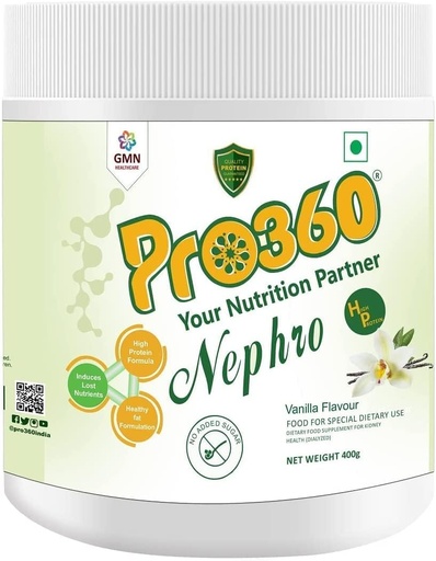 [BRSW2AQ5OUBRQ3T4] Pro360 Nephro HP - Dövlət Dəstək Dəstək Dəstək Dəstəyi (Vanilla Flavour) No əlavə Sugar, Kidney/Renal Health üçün xüsusi Dietary Supplement, 400 Gm