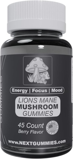 [BRSRM2Q5A4BBM2DX] Siguiente Gummies 45-Count Lion's Mane Mushroom Gummies - Natural Berry-flavored Gummy Suplementos para el Boosting Mood, Energía & Focus, Vegan, No GMO, 100.0 miligramos