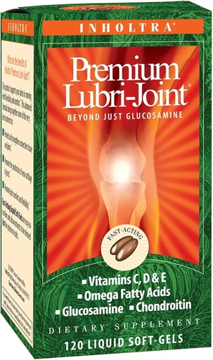 [BRSWIFAIB4AAA23G] Inholtra Premium Lubri-Joint - 120 Liquid Soft-Gels - with Glucosamine, Chondroitin, Omega Fatty Acids + Vitamins C, D & E - 40 Servings