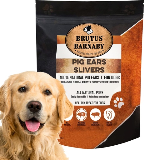 [BRSWGCA6BENQKEL6] Pig Ear Slivers - Thick Cut, All Natural Dog Treat, Healthy Pure Pork Ear, Fácilmente Digestado, Mejor regalo para perros pequeños (1 lb)