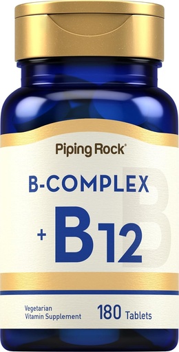 [BRSWYYA5CMBWEEYY] Piping Rock Vitamin B Complex 124; 180 Tablets 124; dengan B12 144; Vegetarian, Non- GMO, Soy Free Supplemen